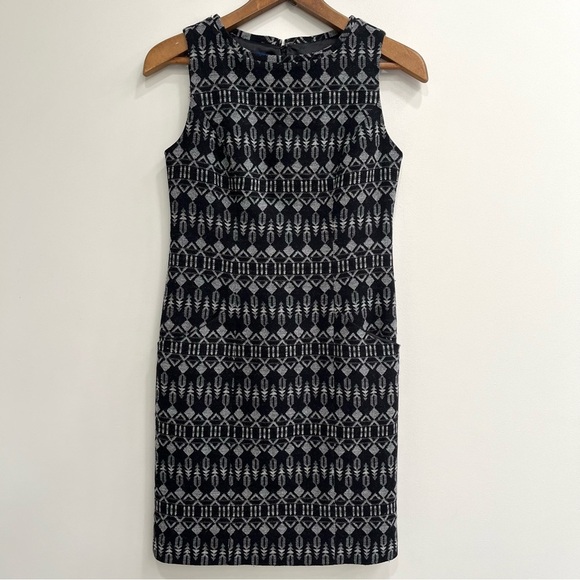 Pendleton Kiwanda Virgin Wool Southwestern Aztec Print Dress Gray Black 2 Petite - Picture 1 of 9